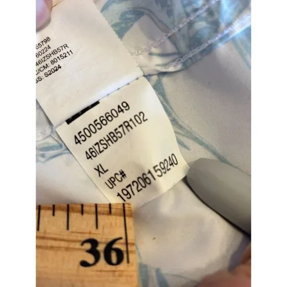 Izod Saltwater Shirt Marlin Fishing Nautical Anchors Vented Button Up Mens XL - Picture 2 of 12